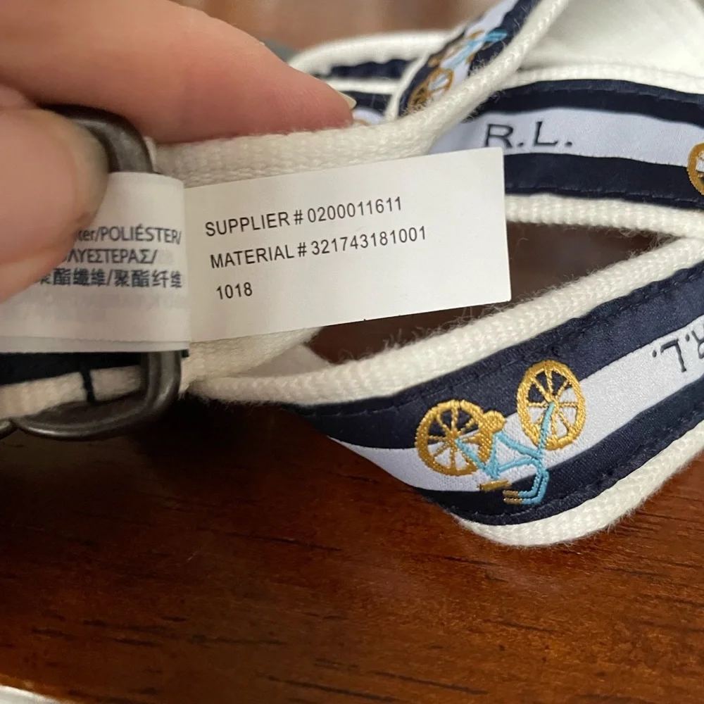 Polo Ralph Lauren child size 4T canvas double d ring belt bicycles